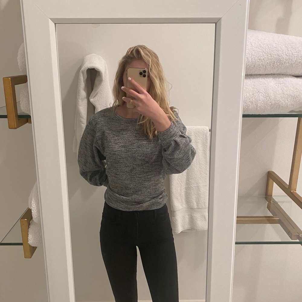 Club Monaco Sweater Marled Heather Gray Knit